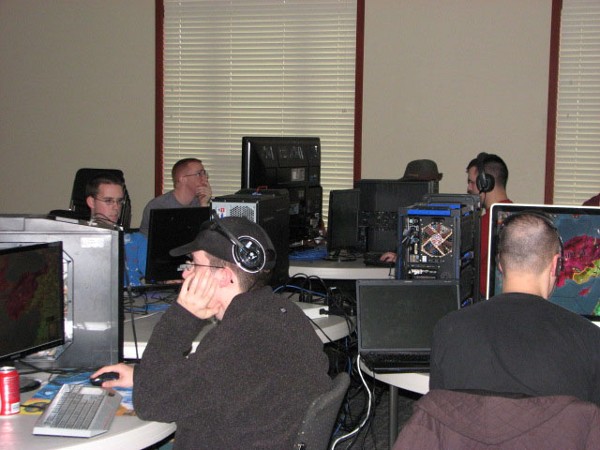 Participants gather in the gaming area for the chapter's 4th Annual LAN Party in October.